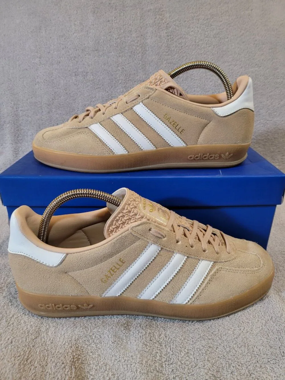 Adidas Gazelle Womens Size 9.5 Magic Beige White Tan Gum Sneakers IH5482 (#2245)